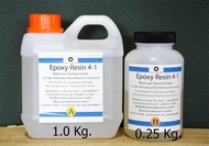 น้ำยาอีพ็อกซี่เรซิ่น แบบ 4:1  ขนาด1.25 กิโลกรัม  (A=1.0 Kg : B=0.25 Kg)  Epoxy Resin 4:1 for Marine work and High Performance Fiber Reinforced Components