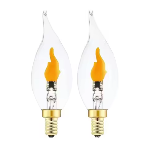 Vintage Glass LED Flame Light Bulb E12/E14/E27 110V 220V Simulated Fire Lamp PVC Candle Flame LED Bu