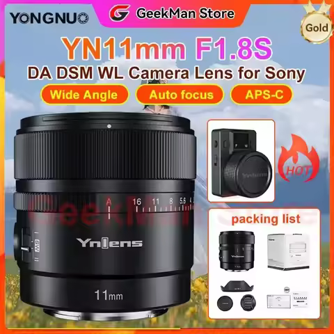 YONGNUO YN11mm F1.8S for Sony Auto focus Lens Ultra Wide Angle APS-C Lens for A6700 A6000 A5100 A350