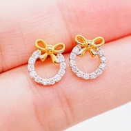 [ PCPY Jewelry ] ต่างหูเพชรแท้ 💎 ทองคำแท้9K (ทอง37.5%) ✨เพชรแท้น้ำ100 เบลเยี่ยมคัต✨ [9KPE1202]