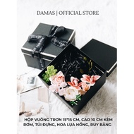 Luxury Gift Box Big Size DAMAS CANDLES & GIFTS Black Square - Empty Box - 15cm*15cm height 10cm