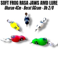 SOFT FROG JAWS AMD LURE FLAVOR SIZE 4CM. SOFT FROG FILLED. SOFT FROG JAWS FLAVOR. CASTING BAIT