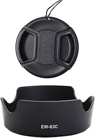Lens Hood EW-63C & 58mm Lens Cap for Canon EF-S 18-55mm f/3.5-5.6 Lens, EF-S 18-55mm f/4-5.6 Lens to