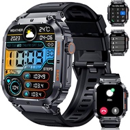 Smart Watch - 2 inch Rugged Smart Watch for Android Phones, 100M Waterproof, Bluetooth Call, 100+ Sp