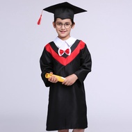 Childrens Gown of Doctor Degree Kindergarten Student Clothes Photo Taking Graduation Robe Doctorial 