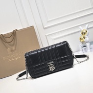 Bur­Berry Babo­Burberry Burberry Lola Lola Bag Stitching Design Flap Opening Closing Lambskin Should
