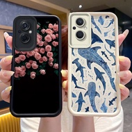 Shockproof Case For OPPO A96 5G/OPPO F21 Pro 5G/F21S Pro 5G Phone Casing Fish Flower Print Shell Sil