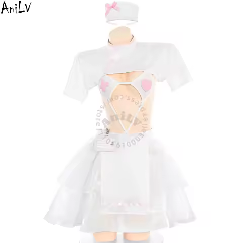 AniLV Anime Sweet Nurse Uniform School Student Maid Outfits Cosplay Costumes