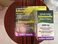 Webber Naturals Ashwagandha 3600mg（120粒裝）印度人參精華素食膠囊