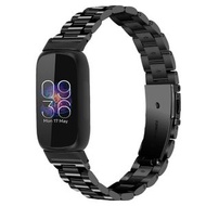 全城熱賣 - 適用於 Fitbit Inspire 3 三株平扣不銹鋼錶帶（黑色）