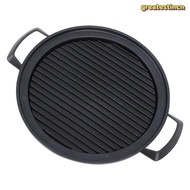 GREAT Japanese Mini Hibachi Grill, Ribbed Aluminium Alloy Pan Round Tabletop Charcoal, Multi Functio