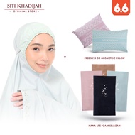 [6.6] Siti Khadijah Telekung Broderie Aura in Mercury + Hana Lite Foam Sejadah  + Free Sk Pillow