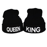 2PCS Fashion King and Queen Skullies Hood Winter Warm Caps Sport Beanie Hats Couples