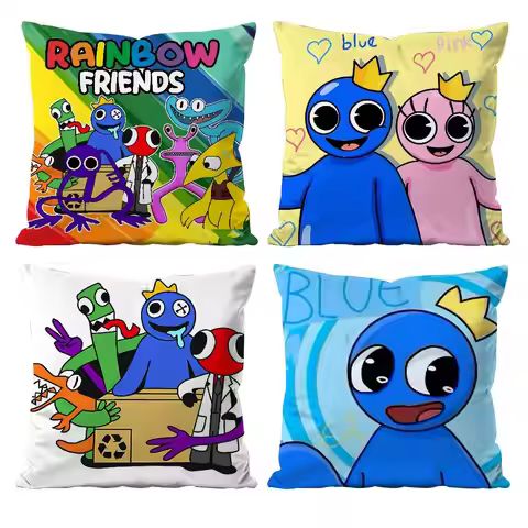 Cartoon Game R-Rainbow Friends Pillow Case Anti-dustmite Pillowcase Invisible Zipper Silky Short Plu