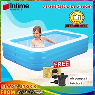 INTIME 2.62M (YT-311S) 3 Layer Extra Large Rectangular Inflatable Family Swimming Pool Indoor Outdoo