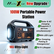 100W Portable Power Station for Outdoor Use | Camping & Fishing Power Supply | Emergency Power Bank 