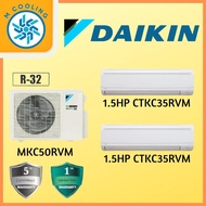 DAIKIN MULTI-SPLIT AIR COND R32 INVERTER [OUTDOOR MKC50RVM 2.0HP] + [2 UNIT 1.5 HP CTKC35RVM]