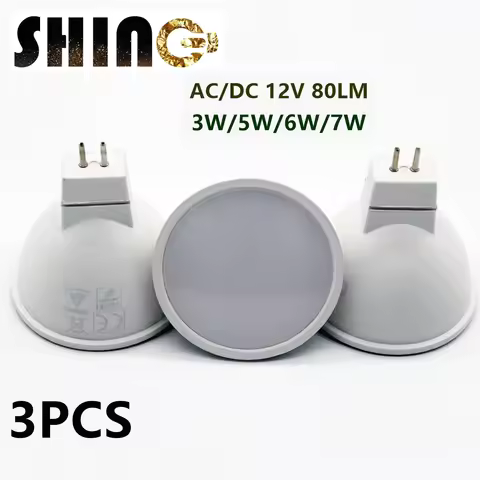 3PCS LED Spotlight MR16 GU5.3 Low Pressure AC/DC 12V 3W 5W 6W 7W Light Angle 120 Degrees Warm White 