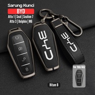 BYD Ato 1 Key Cover, Seal, Sealion 7, Ato 3, Dolphin, M6 Alloy Leather Key Cover
