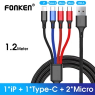 FONKEN Cáp USB Type C 3 Trong 1 4 Trong 1 Cho I-Phone 13 12 11 Pro Max XS Cáp Sạc 3 Trong 1 2 Trong
