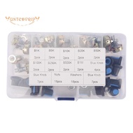 18Pcs/Box WH148 Single Potentiometer Kit B1K/5K/10K/20K/50K/100K/500K/1M with Knobs Single Potentiom
