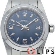 二手勞力士蠔式恆動女錶 76080(A)，附原廠錶盒和保固卡，不鏽鋼材質，藍色錶盤，拋光處理，1999年產，成色極佳。