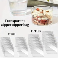 Portable Reusable Pill Bags Transparent Zipper Resealable Organizer for Travel, Jewelry, and More