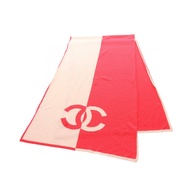 香奈兒 COCO Mark 披肩圍巾 粉紅 二手 女士 CC