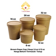 [COD] Brown Paper Cup Soup 8 oz (25 Pcs) 12 oz/ (25 Pcs) Paper LID/ (Cover) 8 oz (25 Pcs)
