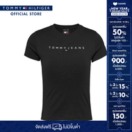 Tommy Hilfiger เสื้อยืด ผู้หญิง รุ่น DW0DW18398 BDS - สีดำ ทรง Slim Fit