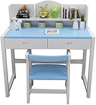 WSJTT Children Desk,Kids Study Table and Chair Set Adjustable Childs Desk Wood Desk Bookshelf Reading Desk Student Writing Desk