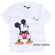 PUTIH Kizzu Premium Cotton 30s Kids T-Shirt 1-12 Years Old Mickey Mouse White-ggkids