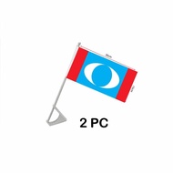 2PC Bendera PKR - Car Flag Stick & Stand 15x30cm  Pati Keadilan Rakyat - Polyester