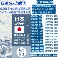 日本5G上網卡 KDDI/SOFTBANK 日本sim 日本5G sim卡 日本旅遊卡 日本數據卡 日本電話卡 可選esim版