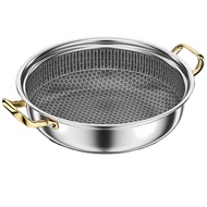 Stainless Steel Frying Pan Wok Soup Pot Non-Stick Home Honeycomb Induction Cooker Stove Stew Kitchen