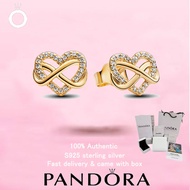 （67）Hot selling 100% Women's jewelry Gold Plated Sparkling Infinity Heart Stud Earrings