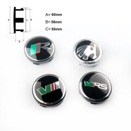4 Suit/56.5mm Diameter 60mm Green R Standard Wheel Center Cover Decorative Stickers for Modification