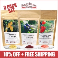 ผลไม้ผงฟรีซดราย 3 set (มะม่วง, บลูเบอร์รี่ &amp; สตรอว์เบอร์รี่) Freeze Dried Fruits Powder 3 Set (Mango, Blueberry &amp; Strawberry)