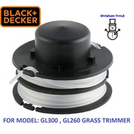 RS300 SPOOL LINE REFILL NYLON STRING BLACK DECKER GL300 GL260 GRASS TRIMMER CUTTER 2X3M BLACK AND DE