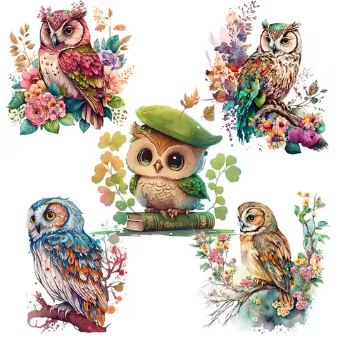 M417 Cute Cartoon lucky owl Wall Sticker Children's Room Decoration toilet Refrigerator Home Decals 