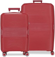 Inari Suitcase Set, Red, 55/68 cm, Polypropylene, Lock TSA 113L, 6.54 kg, 4 Double Wheels, Hand Lugg