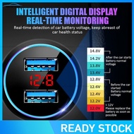 USB Charger 3.1 A Dual Port with Voltmeter LED Digital Display Waterproof for Car Boat Motorcycle