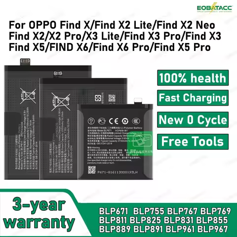 BLP671 BLP755 BLP811 BLP889 BLP825 Battery For OPPO Find X2/X2 Pro/X3 Neo/Find X3 Lite/Find X5 Pro/F