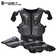 ❂✜ GHOST RACING Motorcycle Armor Suit Kids Body Waistcoat Protector Motocross Dirt Bike Chest Spine Knee Elbow Pad Protective Gear