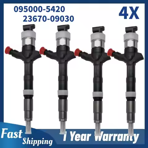4X 095000-5420 23670-09030 Diesel Fuel Injector Assembly for Toyota Avensis Corolla RAV-4 2.0 D4D