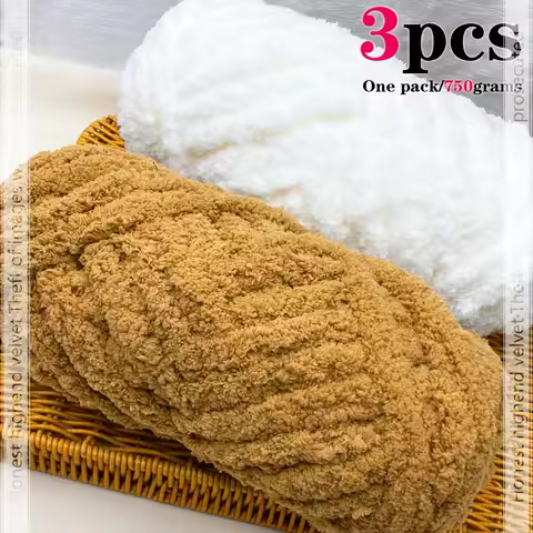 Extra Thick Super Large Volume Chenille Yarn Ultra-Soft Fluffy Jumbo Finger Yarn Rich Plush Feel App