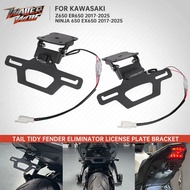 Motorcycle Foldable Adjustable License Plate Bracket For Kawasaki Z650 Ninja 650 ER650 EX650 17-25 T