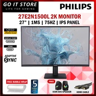 Philips 27E2N1500L 27" 2K QHD IPS 75HZ 1ms LowBlue Flicker-Free VESA Mount Monitor (HDMI / DP) FREE 