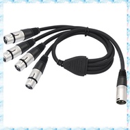 [R Q M U] 3 Pin XLR 1 Male to 4 Female Y Splitter Audio Cable,4 Way-1 XLR Single Input to Four Outpu