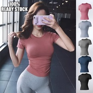 Yoga Top Tshirt for Woman Quick Dry short sleeves Tight fitting Gym Running Sports Casual Tops